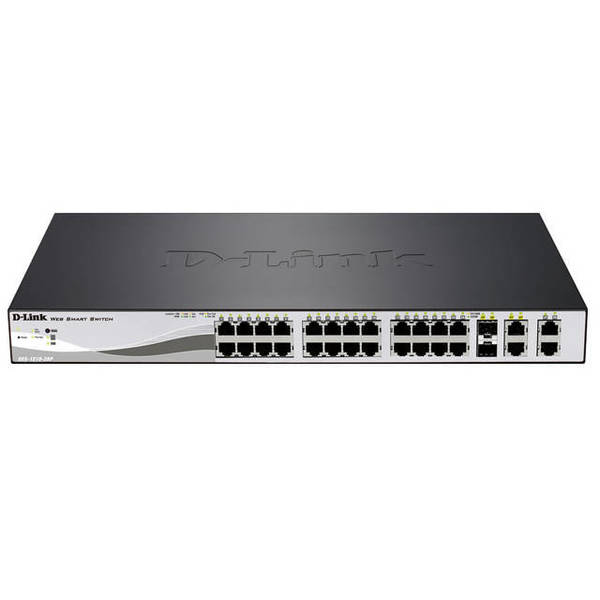 D-Link Web Smart-III 24-Port 10/100 POE Switch w/2x Gigabit Ports & 2 Combo DES-1210-28P